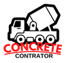 concrete truck logo black and red
